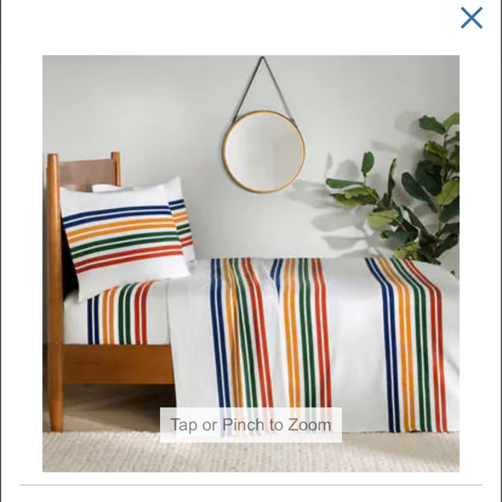NIB King flat sheet Pendleton stripe flannel